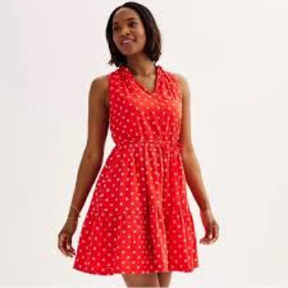 NEW Draper James Ruffle Neck Tiered Dress.